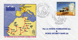 Sénégal Enveloppe FDC  -  10e Pioneer Rallye Paris-Alger-Dakar 1987  -  Premier Jour - Auto's
