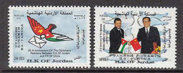 2002 Jordan Links With China Flags Complete Set Of 2 MNH - Jordan