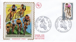 France Enveloppe FDC - Championatt Du Monde Cycliste - Marseille (Piste) -  1ere Jour D'Emission - Wielrennen