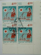 Water, Hand Pump, Irrigation, Global Warming, Block Of 4 Stamps,, India, - Oblitérés