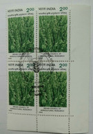 Agriculture, Wheat, Crop, Block Of 4 Stamps,, India, - Oblitérés