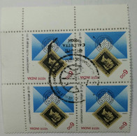 Penny Black, Queen Victoria, Stamp On Stamp, Block Of 4 Stamps,, India, - Oblitérés