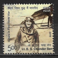 India 2019. Scott #3136 (U) Lieutenant Erroll Suvo Chunder Sen, Pilot Of World War I - Oblitérés
