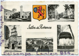 - SALON De PROVENCE, ( B. D. R. ), Multi Vues, 5 Vues + Blazon, Peu Courante, Grand  Format, écrite, 1956, TBE, Scans. - Salon De Provence