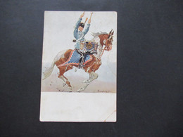 Künstler AK  Soldat Zu Pferde 1813 - 1913 Husaren Regiment König Humbert Von Iltalien / Kurhessische Garde - Other Wars
