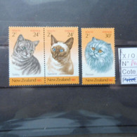 New Zealand Nouvelle Zelande Chat Cats 848/850 Mnh ** Neuf Parfait - Katten