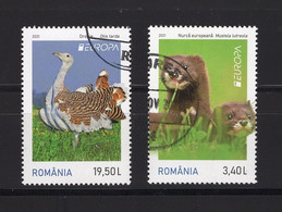 ROMANIA 2021: EUROPA - TYPICAL FAUNA 2 Used Stamps - Registered Shipping! Envoi Enregistre! - Usati