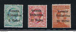 TRENTINO:  1918  SOPRASTAMPATI  -  S. CPL. 3  VAL. N. -  SASS. 28/30 - Trento