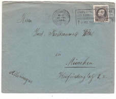 Belgique - Lettre De 1925 ° - Oblit Bruxelles - Exp Vers München - Valeur 9 Euros - Cartas