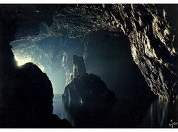 (RECTO / VERSO) CROZON MORGAT - N° 311 - INTERIEUR DE LA GROTTE DE L' AUTEL - CPSM GF - Crozon