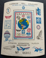 Uruguay 1977 - Mi Bl.35 MNH (**) - Transport - FIFA - Exposicion Filatelica (volt - Aerei