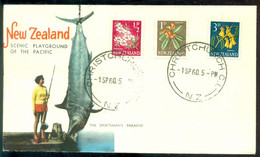 New Zealand 1960 Scenic Playground Of The Pacific Scott 33, 334 And 337 - Lettres & Documents