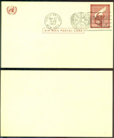 United Nations New York 1957 FDC Airmail Postal Card Unused - Posta Aerea