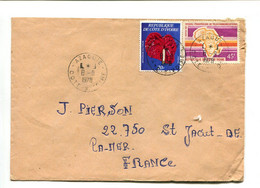 COTE D'IVOIRE Azaouie 1978 - Affranchissement Sur Lettre.- Fleurs / Telecom - Ivory Coast (1960-...)