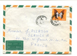COTE D'IVOIRE  1976 - Affranchissement Seul Sur Lettre  - Papillon - Costa De Marfil (1960-...)