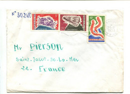 COTE D'IVOIRE Gagnoa 1973 - Affranchissement Sur Lettre - Coquillage Crabe - Ivory Coast (1960-...)