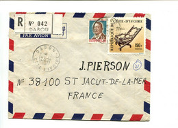 COTE D'IVOIRE Dab1977 - Affranchissement Sur Lettre Recommandée - - Côte D'Ivoire (1960-...)