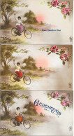 Souvenir De: Belgique En 1923 - Gedenkenis - Den Goeden Dag - Femme à Bicyclette - Lot De 3 Cartes RB N° 566 - Souvenir De...