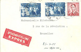 Spoedbestelling/ Expres Verstuurd Van Knokke Naar Brussel Op 23-7-1955 - Autres
