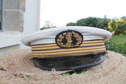 Casquette De Medecin Chef De La Marine Française - Casques & Coiffures