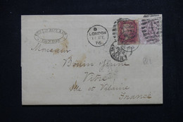 ROYAUME UNI - Victoria 1p. + 2 P 1/2. Sur Lettre De Londres Pour Vitré En 1876   - L 114594 - Covers & Documents