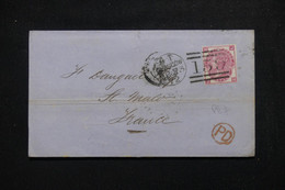 ROYAUME UNI - Victoria 3p. Sur Lettre De Glasgow Pour St Malo En 1872 Par Voie De Calais  - L 114604 - Covers & Documents