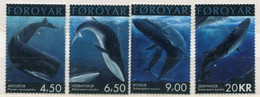 FAEROE ISLANDS 2001 Nature Protection: Whales MNH / **  Michel 408-11 - Islas Faeroes