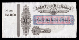 España Cádiz Aramburu Hermanos 4000 Reales De Vellon 1870's Pick S152  SC-/SC AUNC/UNC - Andere & Zonder Classificatie