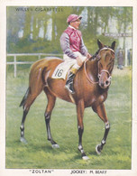 27 Zoltan, M Beary - Racehorses & Jockeys 1938 - Original Wills Cigarette Card - L Size 6x8cm - Wills