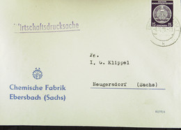 DDR: Dienst-Brief Mit 15 Pfg EF EBERSBACH (SACHS) 8.12.59 Abs: VEB Chemische Fabrik Ebersbach Nach Neugersdorf Knr: 36 - Briefe U. Dokumente