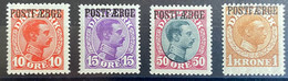 Danemark Christian X Surchargés POSTFAERGE  N°117 à 120* Frais & TTB Le 119 Signé - Ungebraucht