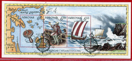 FAEROE ISLANDS 2002 Seafaring Vikings Block Used.  Michel Block 12 - Faeroër