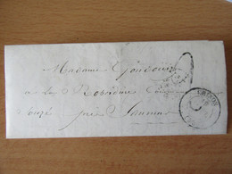 Lettre Circulée Entre Chinon Et Souzay Vers 1840 - Taxe Manuscrite 2 - 1849-1876: Periodo Clásico