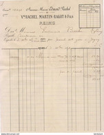 VVE RACHEL ET MARTIN RAGOT FILS À REIMS   .......... FACTURE DE 1898 - Textile & Clothing