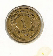 1 Franc  "Morlon" 1931    TTB - 1 Franc