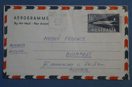 A0 11 AUSTRALIA BELLE LETTRE AEROGRAMME 1960  MELBOURNE POUR  BUDAPEST HONGRIE   +AFFRANCH. INTERESSANT - Brieven En Documenten