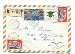 COTE D'IVOIRE Agnibilekrou 1972 - Affranchissement Sur Lettre Recommandée Par Avion -  Crustacé / Crabes - Ivory Coast (1960-...)