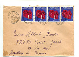 COTE D'IVOIRE 1978 - Affranchissement Multiple Sur Lettre - Fleurs - Costa D'Avorio (1960-...)