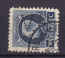 Belgium Perfin Perforé Lochung 'V.H.' 1921 Mi. 165, 50c. Albert Montenez Perf. 11½ (2 Scans) - 1909-34