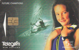 New Zealand, Chipcard Nr 055, 2000 Future Champions I, Sail Boarding, Sport, 2 Scans. - Neuseeland