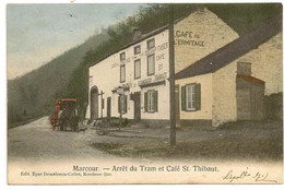 MARCOUR - Arrêt Du Tram Et Café St. Thibaut. Station De Marcour. Malle-Poste. - Rendeux