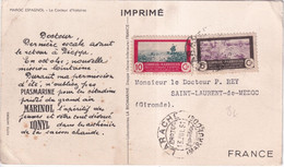 1951 - MAROC ESPAGNOL - CARTE MEDICALE De LARACHE => ST LAURENT DE MEDOC - Spaans-Marokko