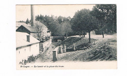 ST LEGER: Le Lavoir Et La Place Du Tram Carte Circulé Condition TOP Carte Rare - Saint-Léger