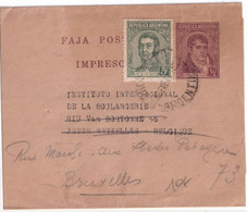 ARGENTINA - 1937 - BANDE JOURNAL ENTIER POSTAL => BRUXELLES (BELGIQUE) ! - Enteros Postales