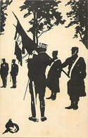 Themes Div-ref JJ970- Militaires Militaria -illustrateur -ombres -silhouettes - Guerre 1914-18- Le Drapeau -silhouette - Silhouettes