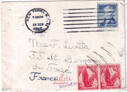 1962 - ENVELOPPE De NEW YORK RETOURNEE Pour COMPLEMENT D'AFFRANCHISSEMENT ! => ST GERMAIN DES FOSSES (ALLIER) - 3c. 1961-... Covers