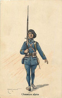 Themes Div-ref JJ964-militaires Militaria -uniformes -regiments -illustrateur Edmond Lajoux - Chasseurs Alpins - - Uniformes