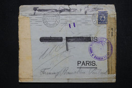 FINLANDE / RUSSIE - Enveloppe De Vyborg Viipuri Pour Paris En 1915 Avec Contrôles Postaux  - L 114688 - Brieven En Documenten