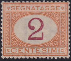 Regno D'Italia 1870 2 C. Ocra E Carminio Sass. 4 MNH** Cv, 375 - Taxe