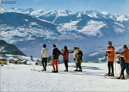 1108646 Crans S/Sierre Alt 1500-2600 M Ecole Suisse De Ski, Vue Sur Les Alpes... - Crans